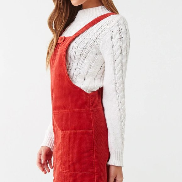 Forever 21 Womens Corduroy Overall Mini Dress L - Picture 4 of 4